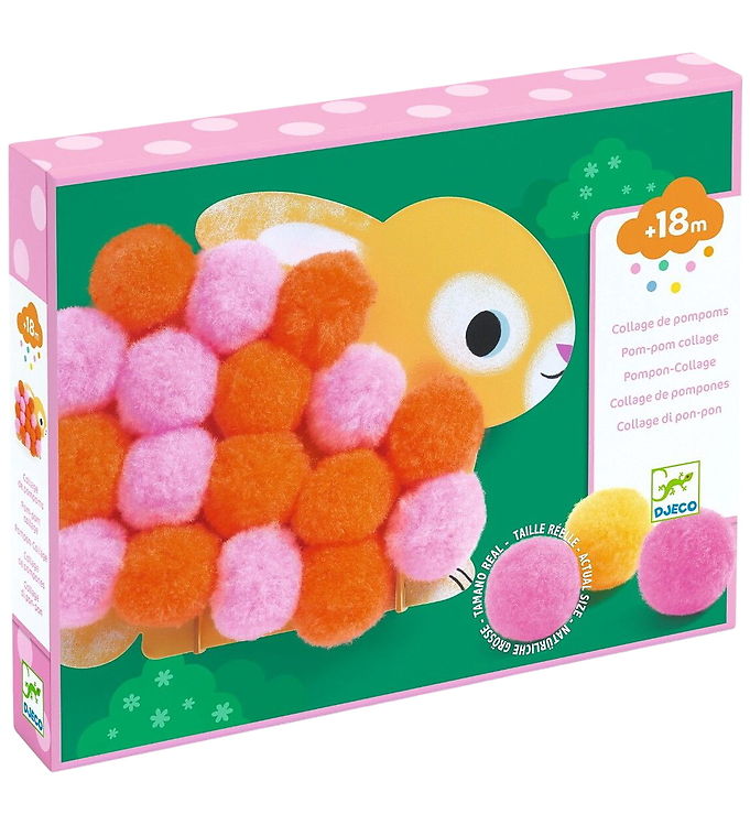 Djeco Kreasæt - Collage Pompoms - Dyr Djeco Kreasæt - Collage Pompoms - Dyr