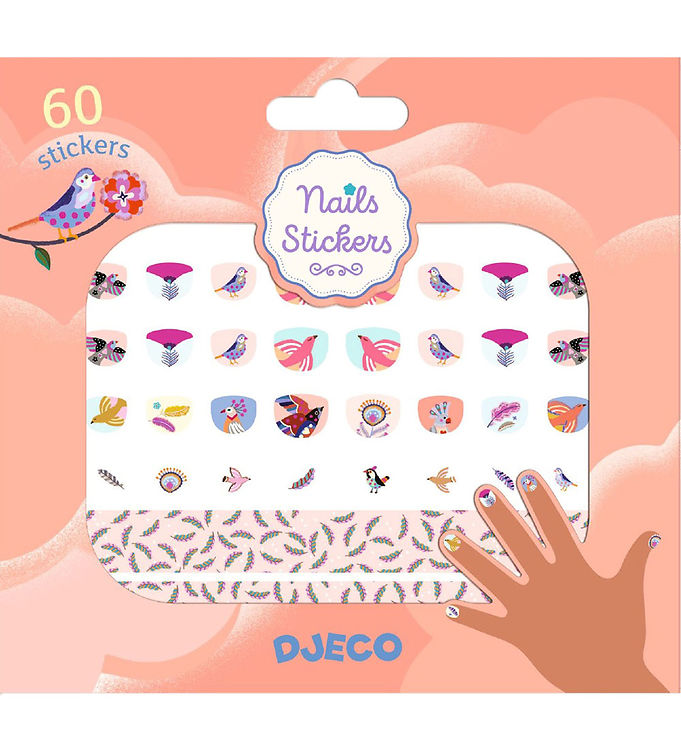 Djeco Negle Klistermærker - 120 stk - Feathers Djeco Negle Klistermærker - 120 stk - Feathers