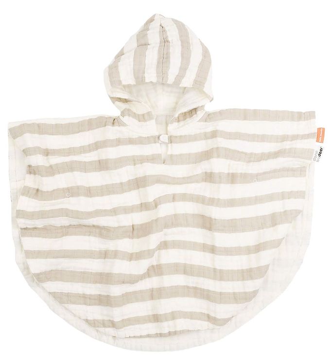 Done By Deer Badeponcho - 68x50 cm - Stripes Sand