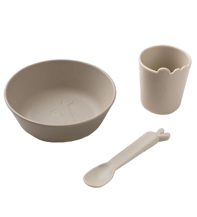 Done By Deer Spisesæt - 3 dele - Kiddish First Meal Set - Sand