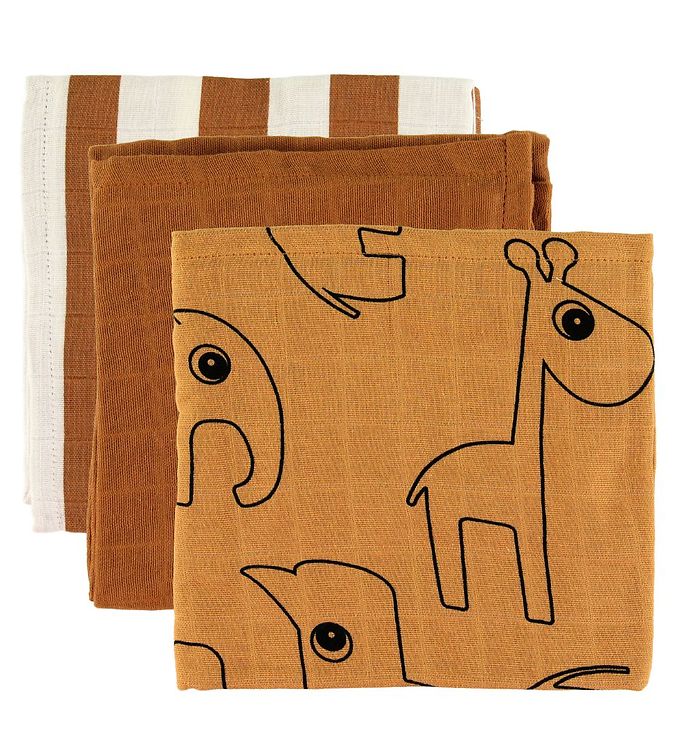 Done By Deer Stofbleer - 3-pak - 70x70 cm - Deer Friends Mustard Done By Deer Stofbleer - 3-pak - 70x70 cm - Deer Friends Mustard