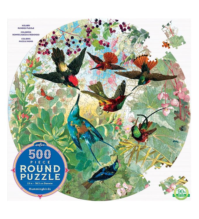 Eeboo Puslespil - 500 Brikker - Hummingbirds Eeboo Puslespil - 500 Brikker - Hummingbirds