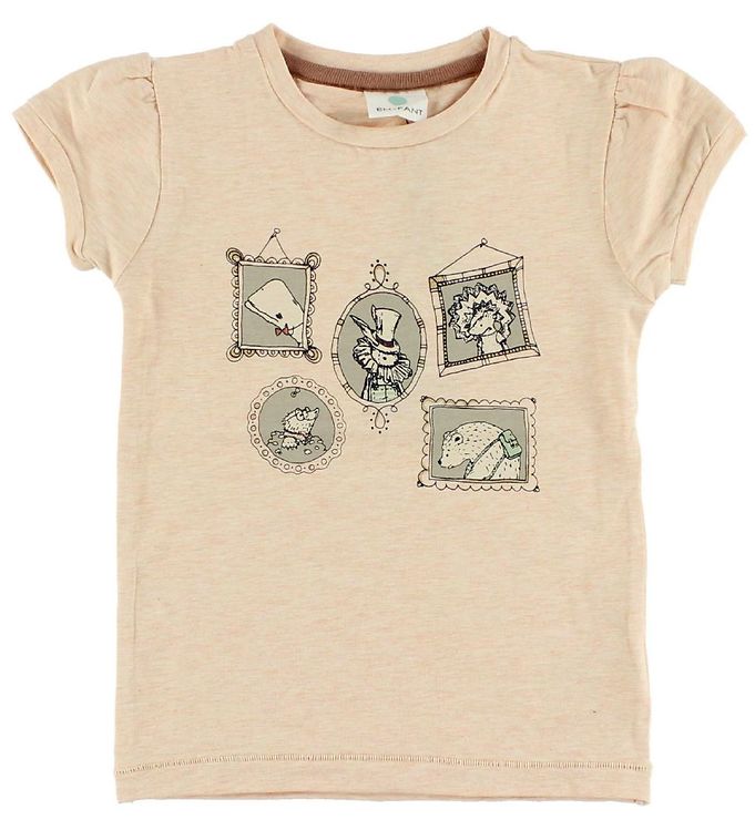 En Fant T-shirt - Ferskenmeleret m. Portrætter En Fant T-shirt - Ferskenmeleret m. Portrætter