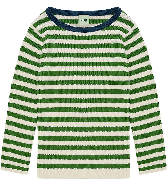 FUB Bluse - Rib - Ecru/ Pine