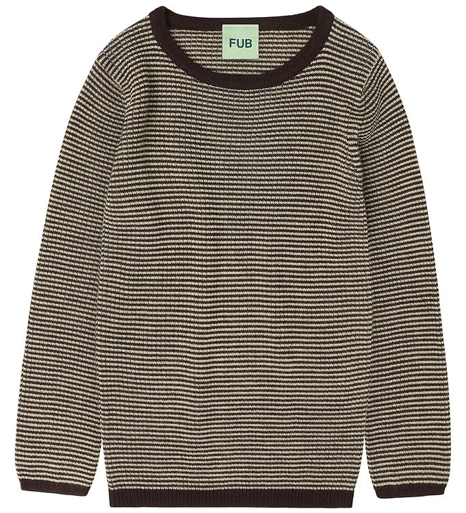 FUB Bluse - Rib - Strik - Uld - Mocca/Wheat