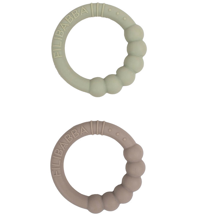 Filibabba Bideringe - Silikone - 2-pak - Warm Grey/Oil Green