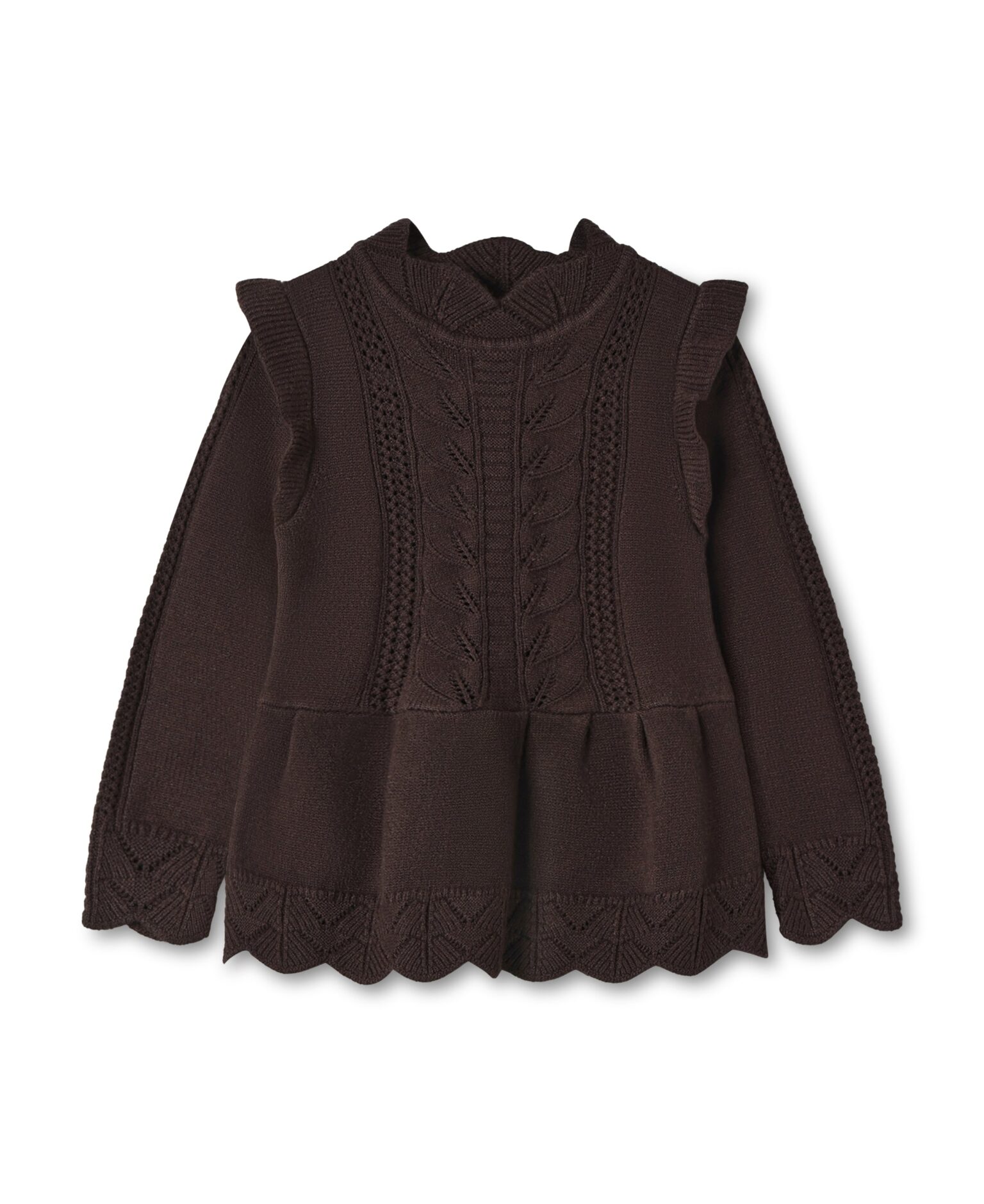 Fliink Alilly Peplum Pullover - Coffee Bean - 86 cm