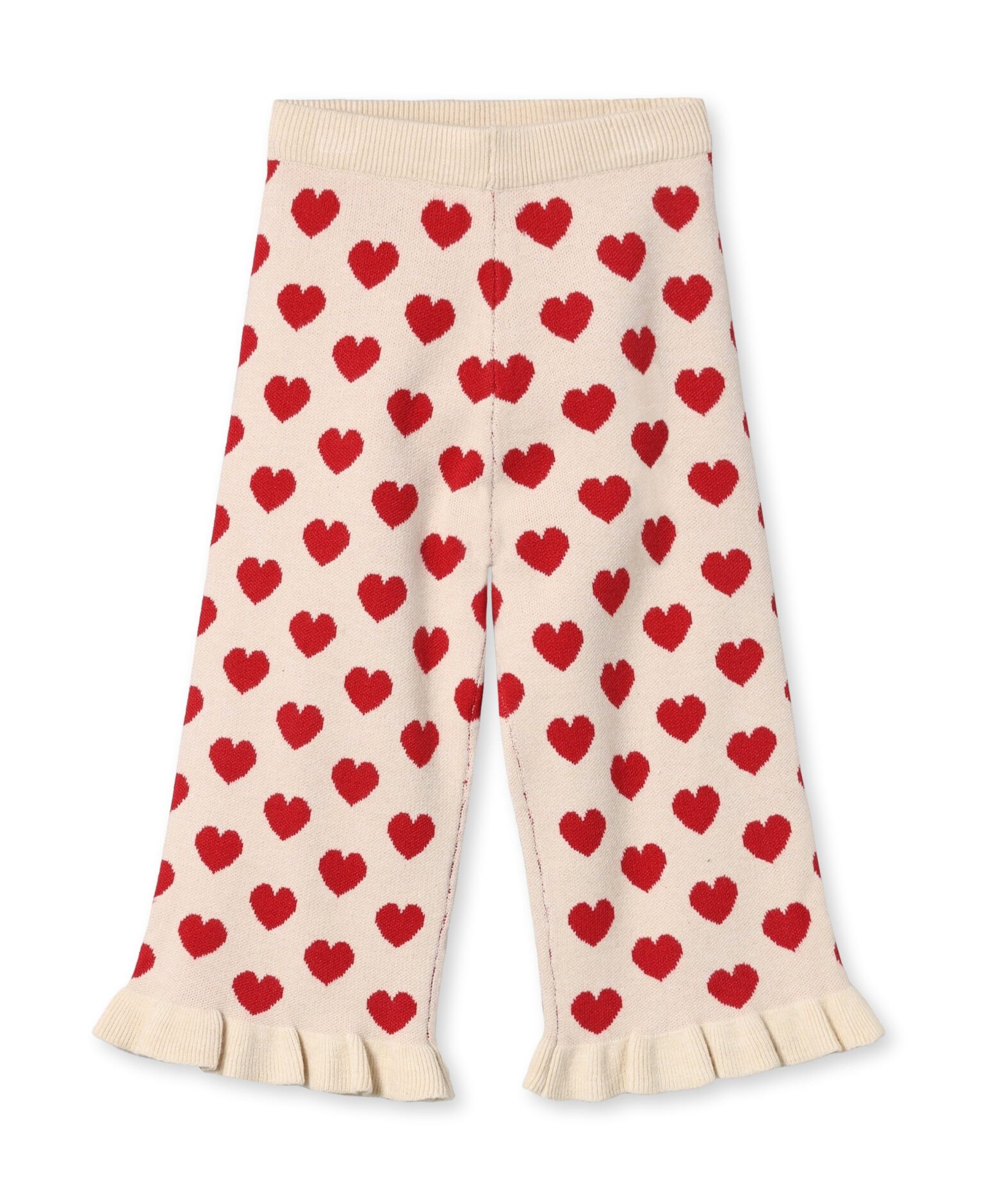 Fliink Alon Heart Ruffle Pant - Pompeian Red/Sandshell - 80 cm