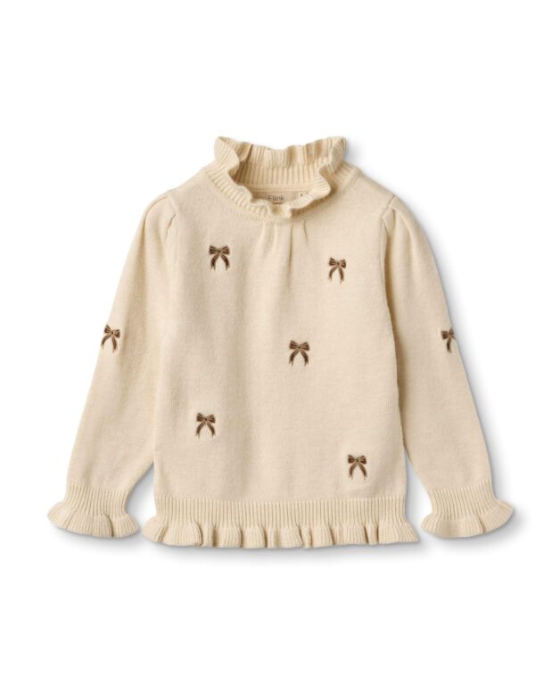 Fliink Benna Bow Blouse - Sandshell - 80 cm