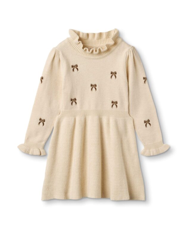 Fliink Benna Bow Dress- Sandshell - 86 cm Fliink Benna Bow Dress- Sandshell - 86 cm