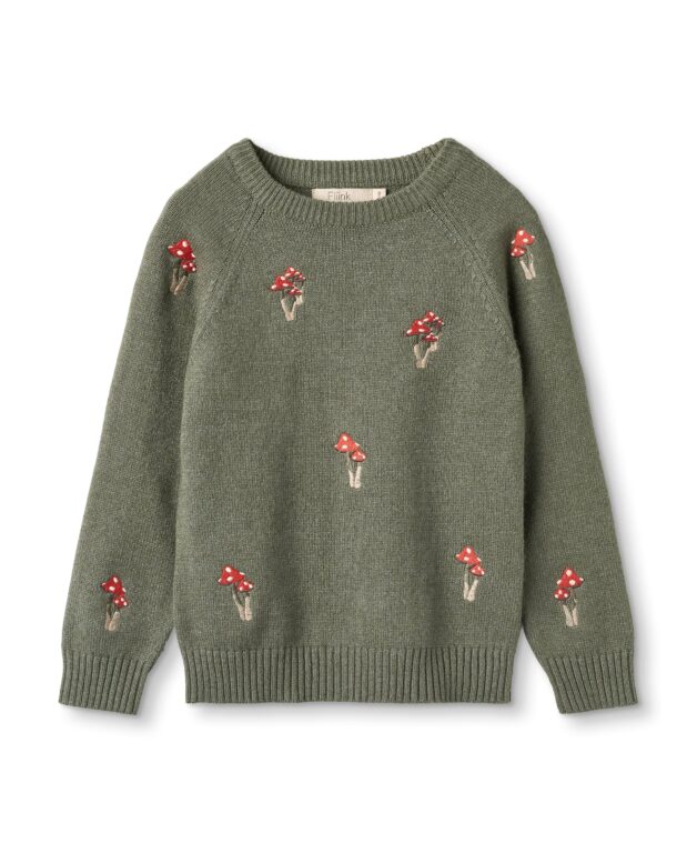 Fliink Benna Mushroom Pullover - Beetle - 80 cm