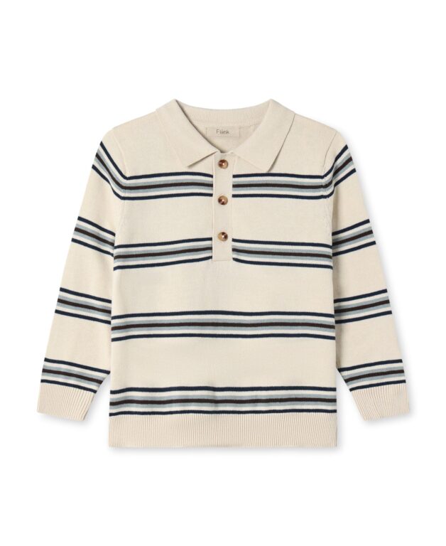 Fliink Benny LS Polo - Sandshell Stripe - 80 cm Fliink Benny LS Polo - Sandshell Stripe - 80 cm