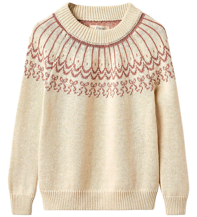 Fliink Bluse - Bomuld/Uld - Strik - Nova - Bow - Sandshell Fliink Bluse - Bomuld/Uld - Strik - Nova - Bow - Sandshell