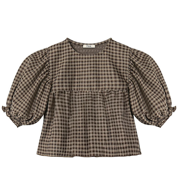 Fliink Bluse - Ella - Sandshell/Coffee Bean