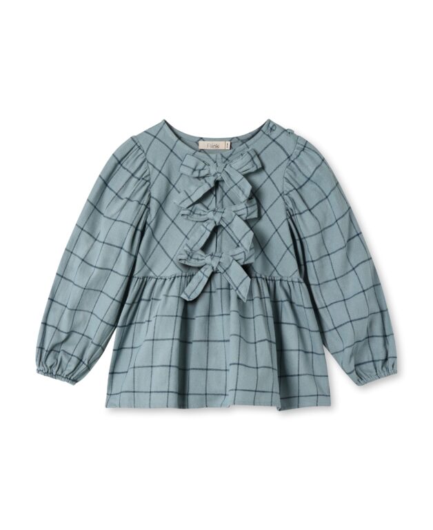 Fliink Cody Check Blouse - Slate - 86 cm