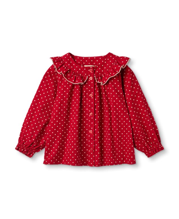 Fliink Dolly Dot Blouse - Pompeian Red - 80 cm