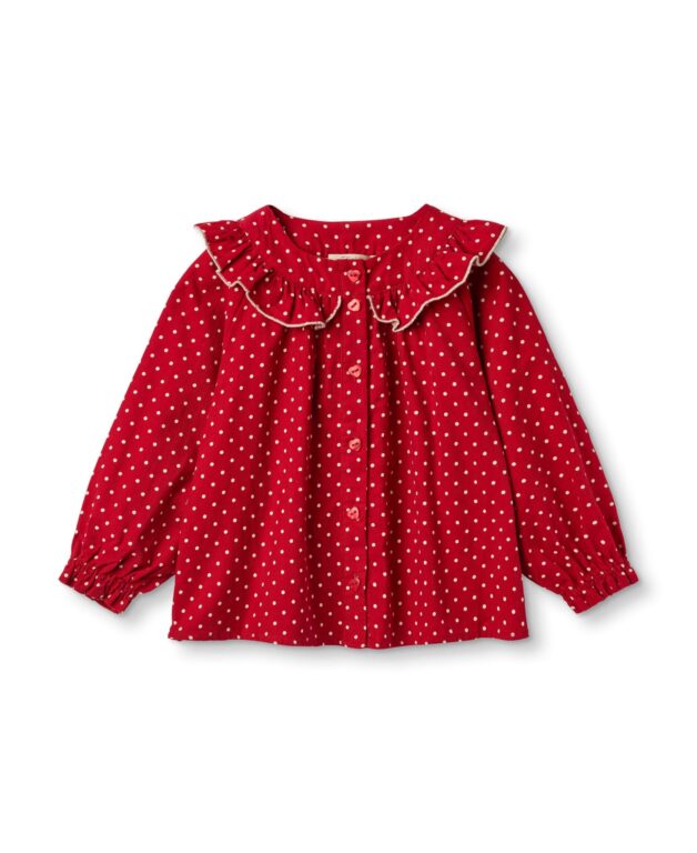 Fliink Dolly Dot Blouse - Pompeian Red - 80 cm