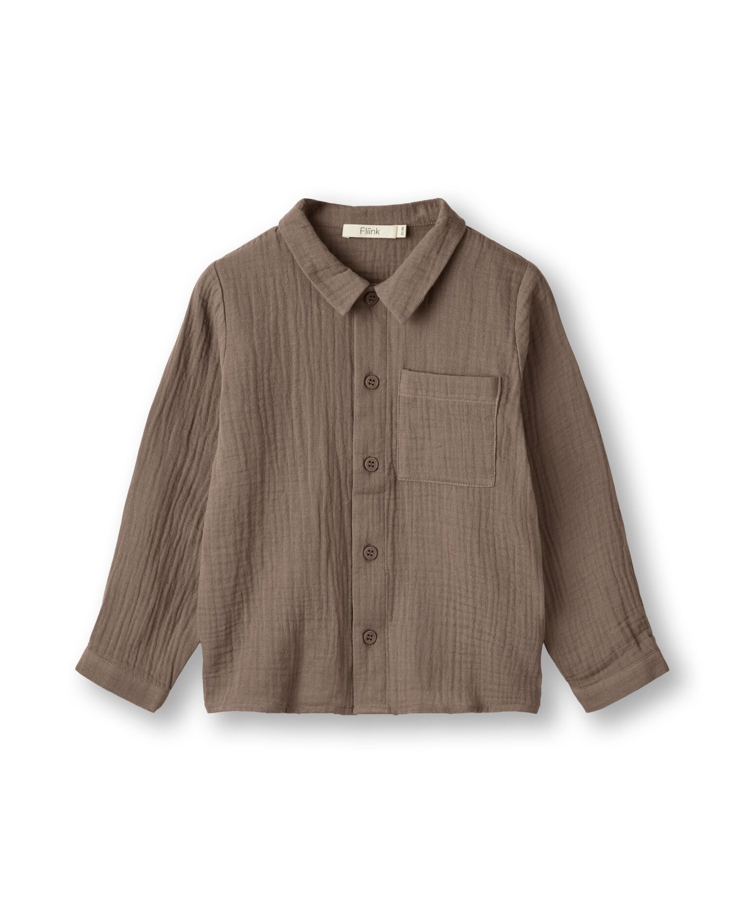 Fliink Elmo Ls Shirt - Pine Bark - 86 cm