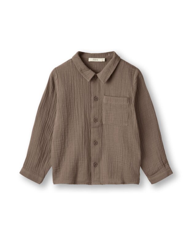 Fliink Elmo Ls Shirt - Pine Bark - 86 cm