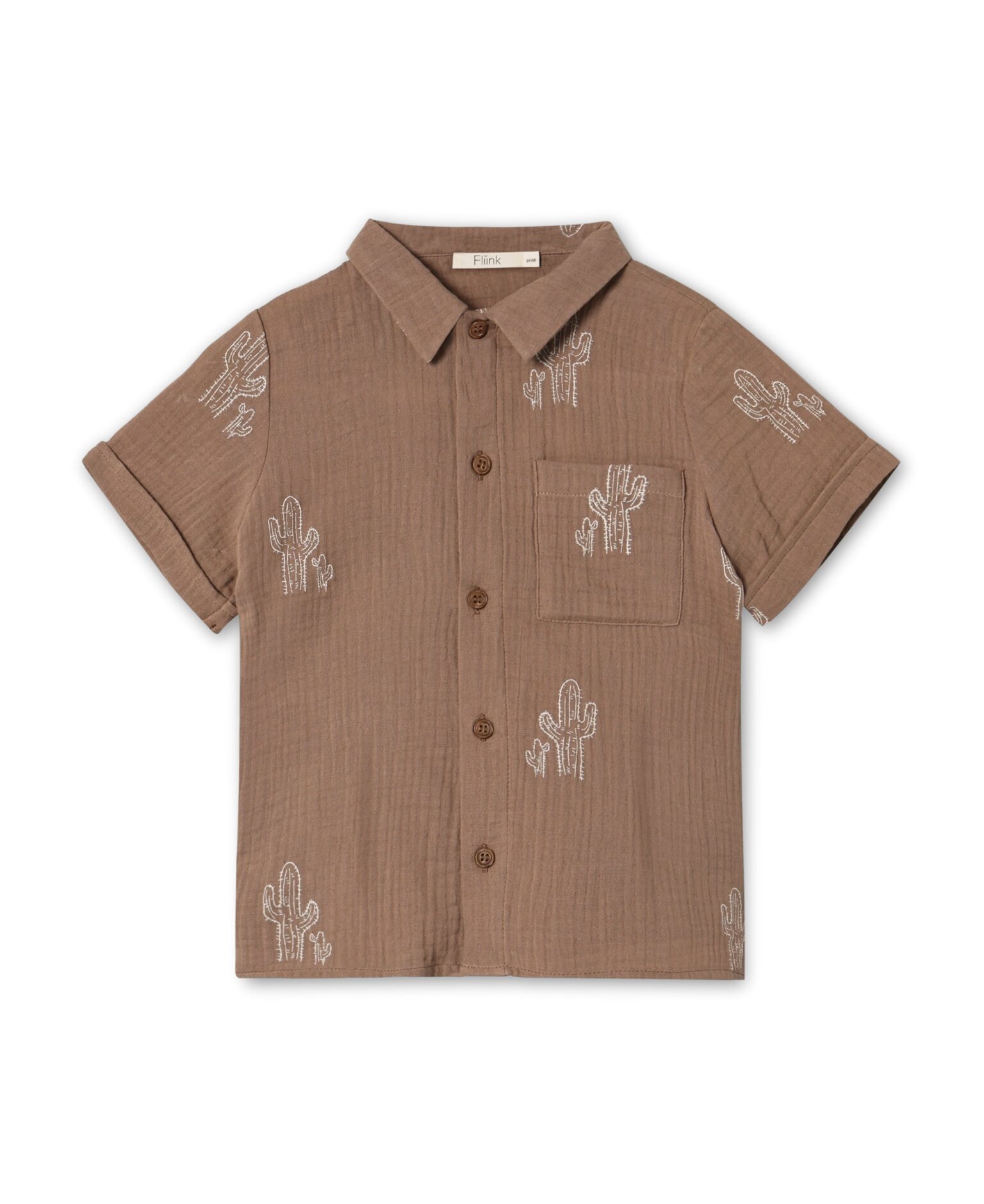 Fliink Hello SS Shirt - Pine Bark Cactus - 80 cm
