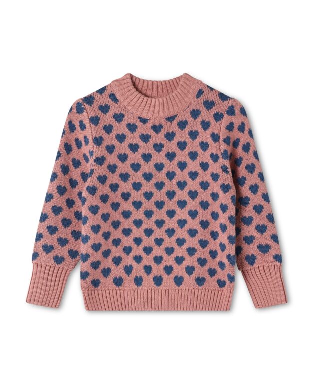 Fliink Janie Heart Pullover - Ash Rose - 92 cm
