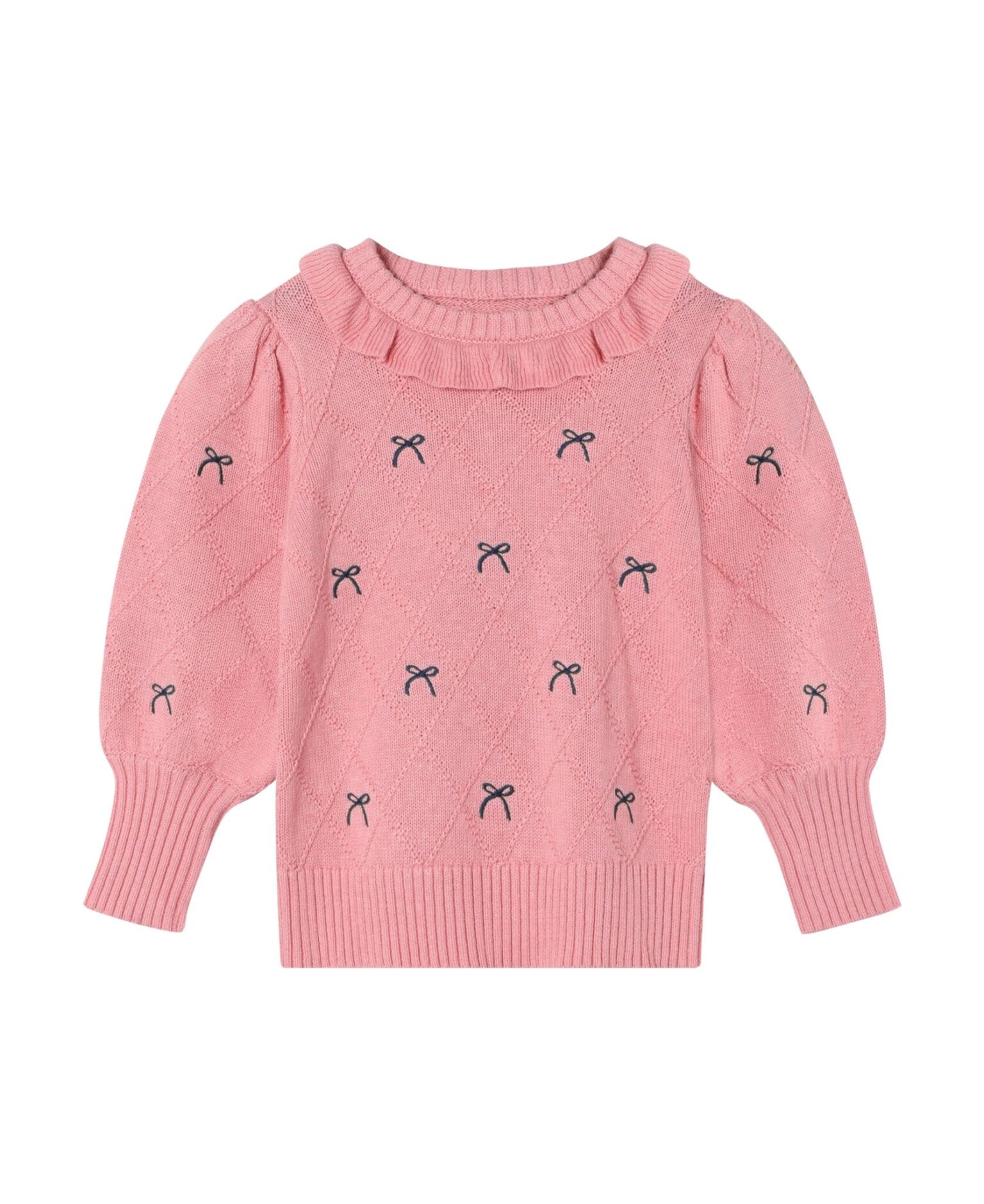 Fliink Lucie Bow Pullover - Candy Pink - 86 cm
