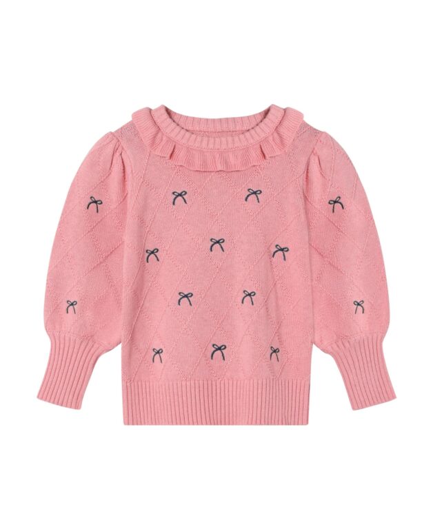 Fliink Lucie Bow Pullover - Candy Pink - 86 cm