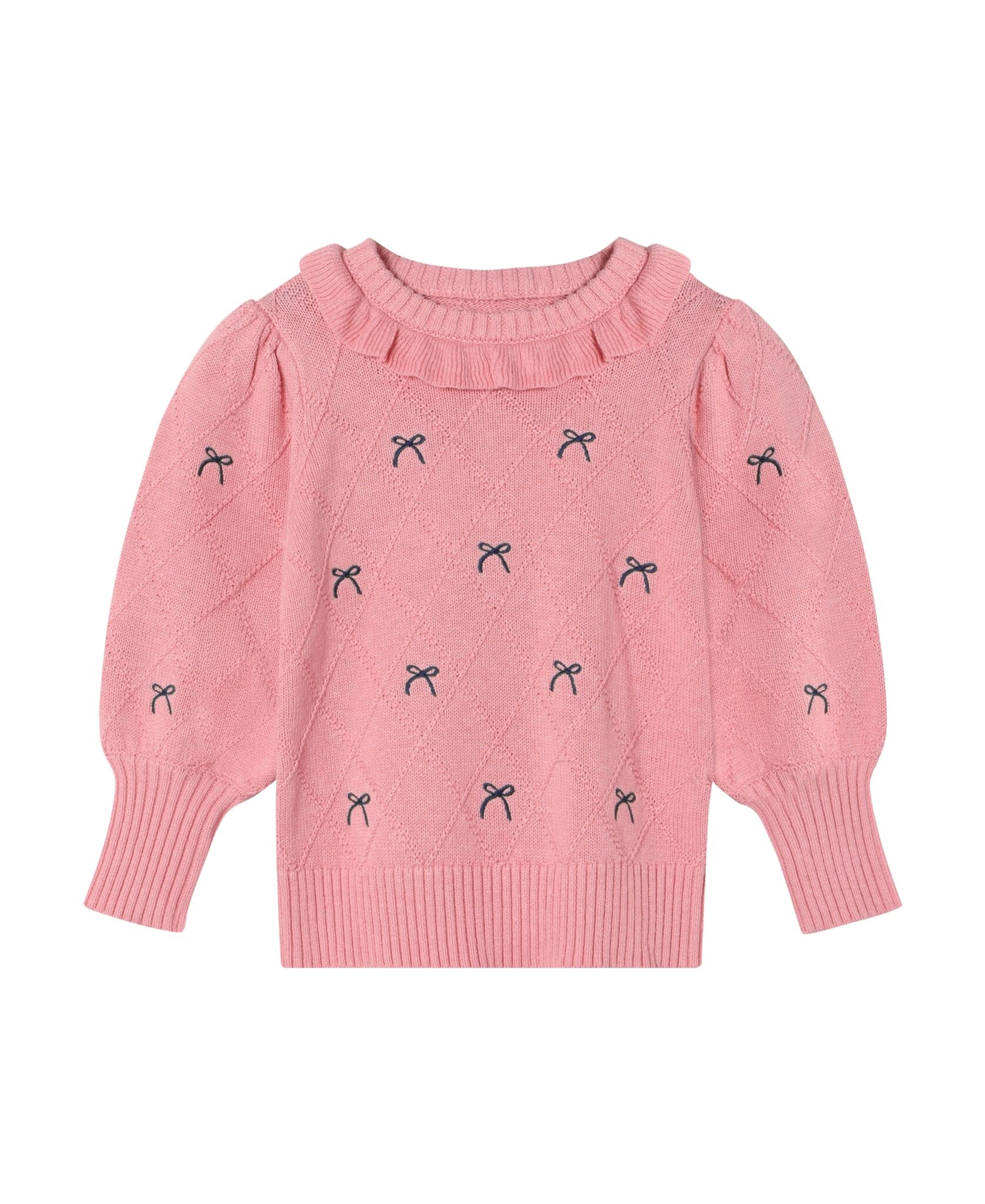 Fliink Lucie Bow Pullover - Candy Pink - 86 cm