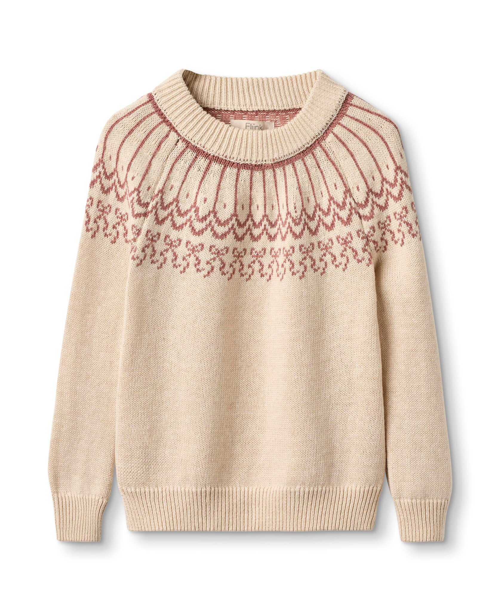 Fliink Nova Bow Pullover - Sandshell - 86 cm