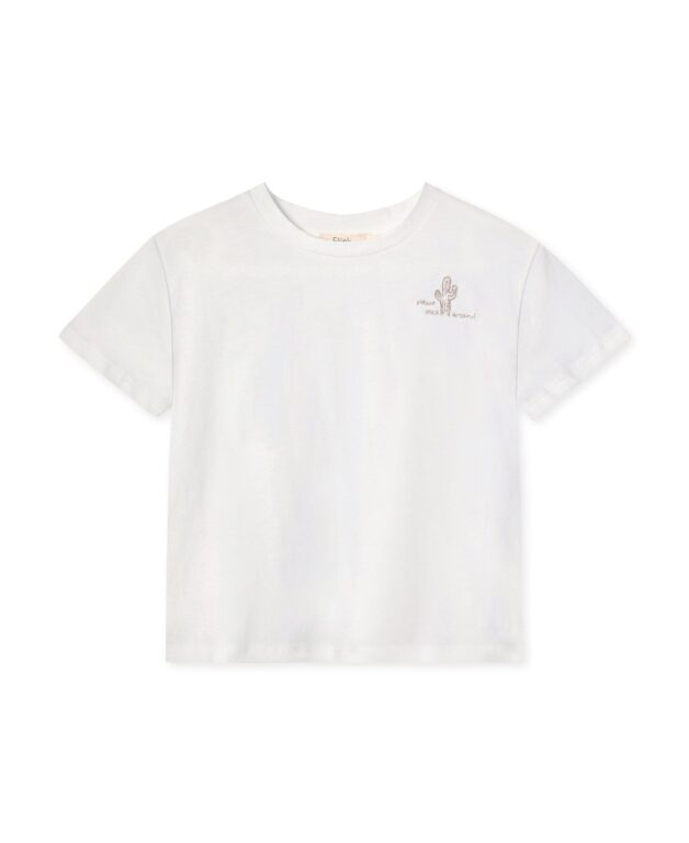 Fliink Sommer Cactus T-shirt - Cloud Dancer - 80 cm