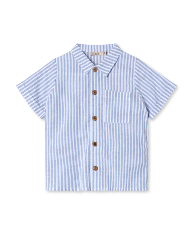 Fliink Vira SS Shirt - Dream Blue/Cloud Dancer - 86 cm