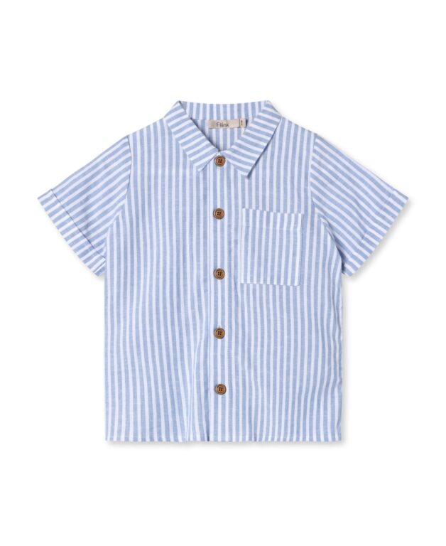Fliink Vira SS Shirt - Dream Blue/Cloud Dancer - 86 cm