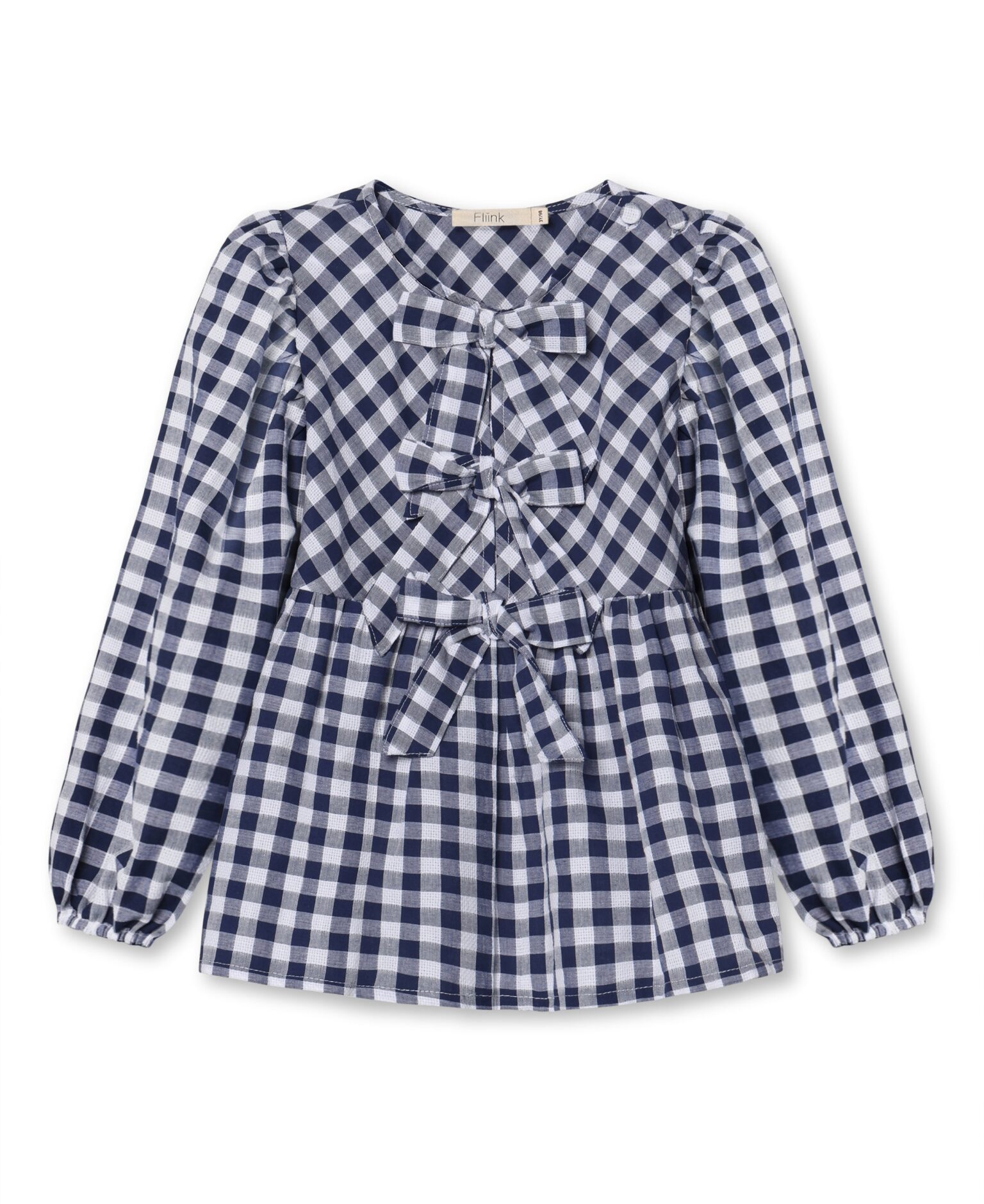 Fliink Zorro LS Blouse - Insignia Sandshell Check - 86 cm