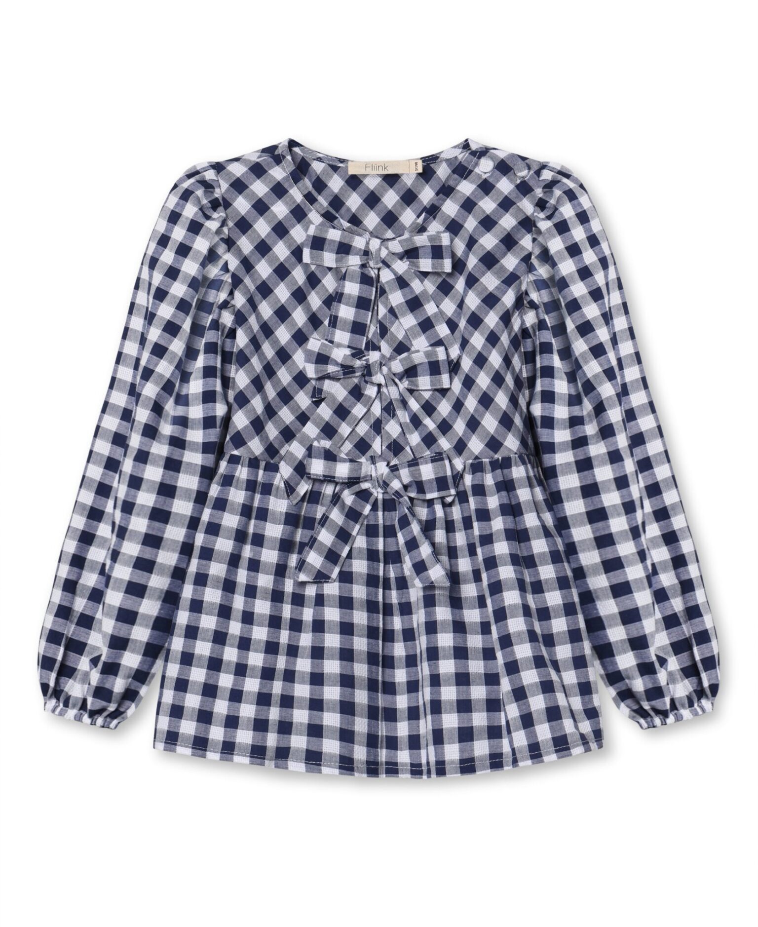 Fliink Zorro LS Blouse - Insignia Sandshell Check - 86 cm
