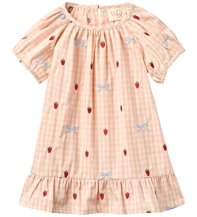 Flöss Kjole - Dolly - Berry/Bow Gingham Flöss Kjole - Dolly - Berry/Bow Gingham
