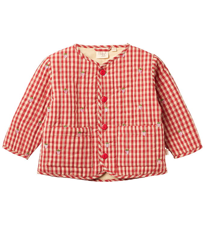 Flöss Overgangsjakke - Molly - Red/Pink Berry Gingham Flöss Overgangsjakke - Molly - Red/Pink Berry Gingham