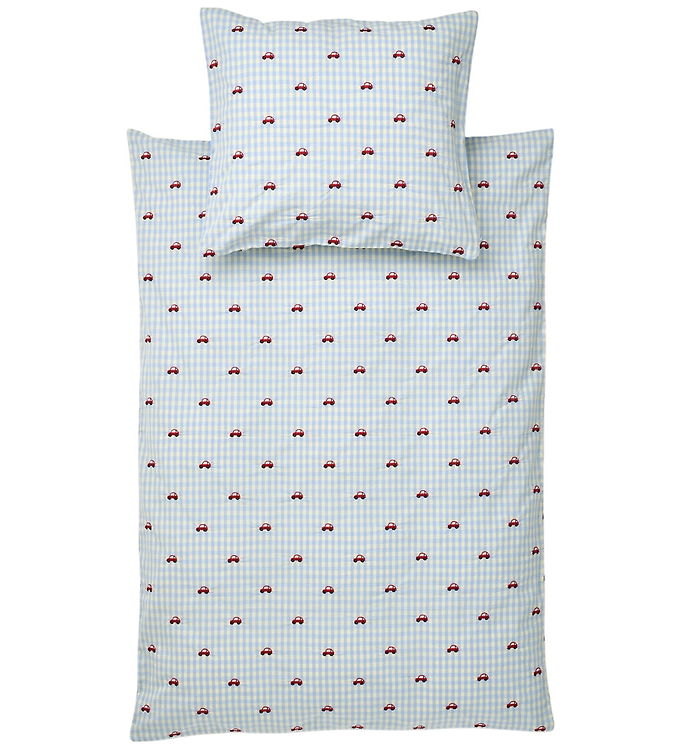 Flöss Sengetøj - Baby - Albert - 70x100 cm - Blue Gingham
