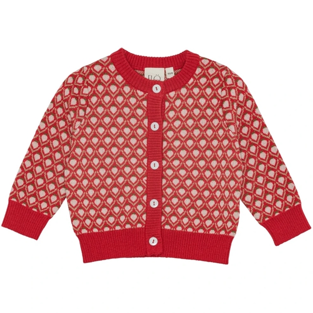 Flöss Zuri Cardigan - Uld - Red Berry - Jordbær