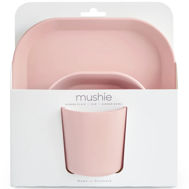 Mushie Spisesæt - Firkantet - Blush