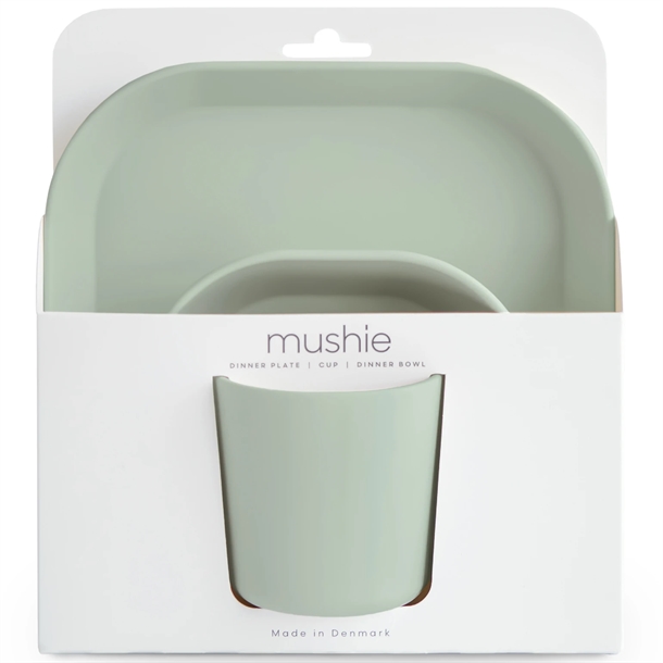 Mushie Spisesæt - Firkantet - Sage