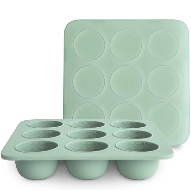 Mushie frysebakke til babymad 9 x 45 ml - Cambridge Blue