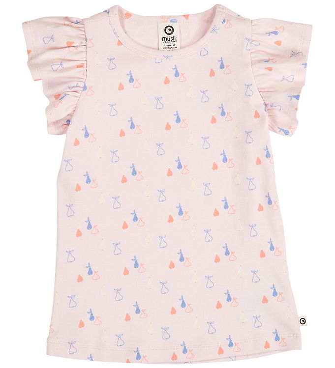 Müsli T-shirt - Rib - Picnic Frill - Primrose/Shell Blue/Tofu Müsli T-shirt - Rib - Picnic Frill - Primrose/Shell Blue/Tofu