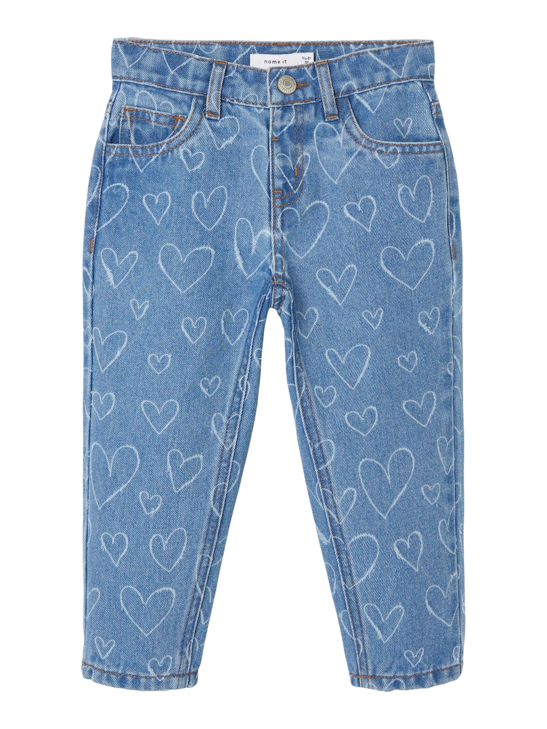 Name It Bella Shaped Jeans - Dark Blue Denim Hearts - 92 cm Name It Bella Shaped Jeans - Dark Blue Denim Hearts - 92 cm