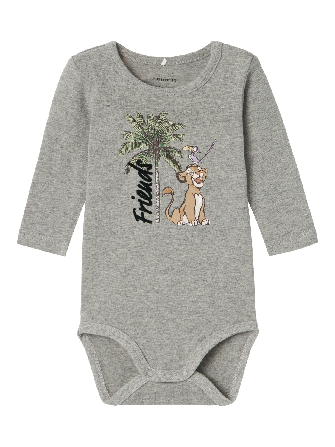 Name It Jebbi Løvernes Konge Body - Grey Melange - 50 cm Name It Jebbi Løvernes Konge Body - Grey Melange - 50 cm