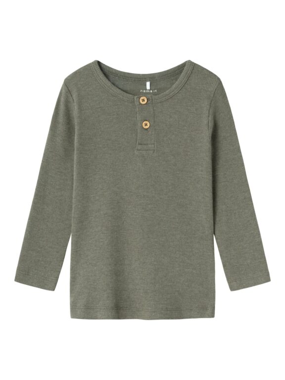 Name It Kab Ls Shirt Noos - Dusty Olive Melange - 86 cm