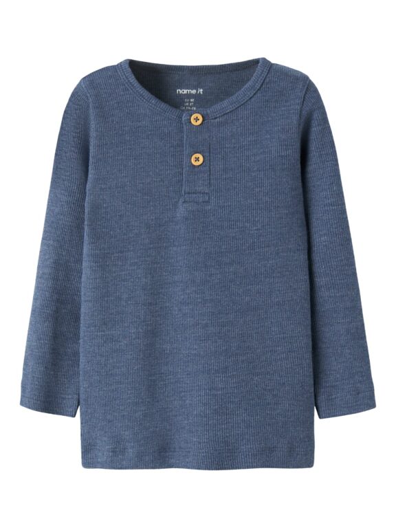 Name It Kab Ls Shirt Noos - Vintage Indigo Melange - 86 cm