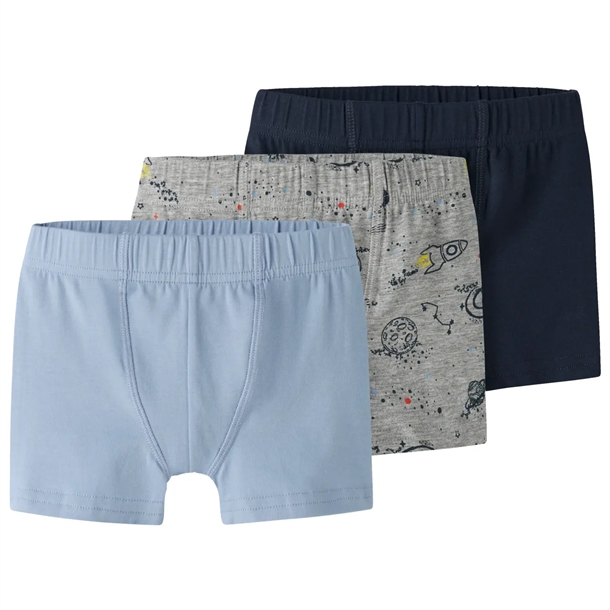 Name It Underbukser - 3-pak Boxershorts - Grey Melange/Endless Sky/Navy Blazer Name It Underbukser - 3-pak Boxershorts - Grey Melange/Endless Sky/Navy Blazer