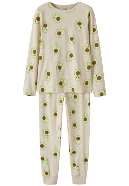 Name It nattøj - nkfnightset - Oatmeal Avocado Name It nattøj - nkfnightset - Oatmeal Avocado