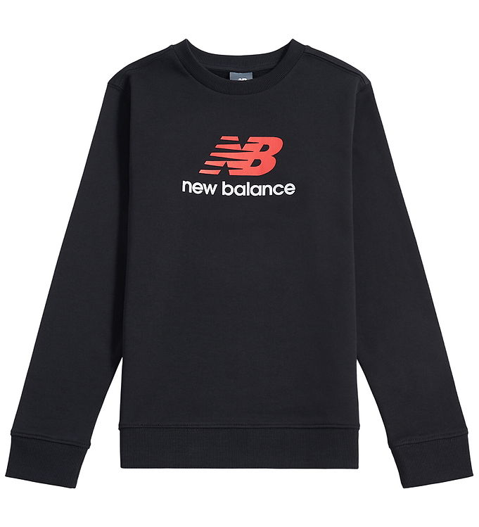 New Balance Sweatshirt - Stacked Logo - Caviar New Balance Sweatshirt - Stacked Logo - Caviar