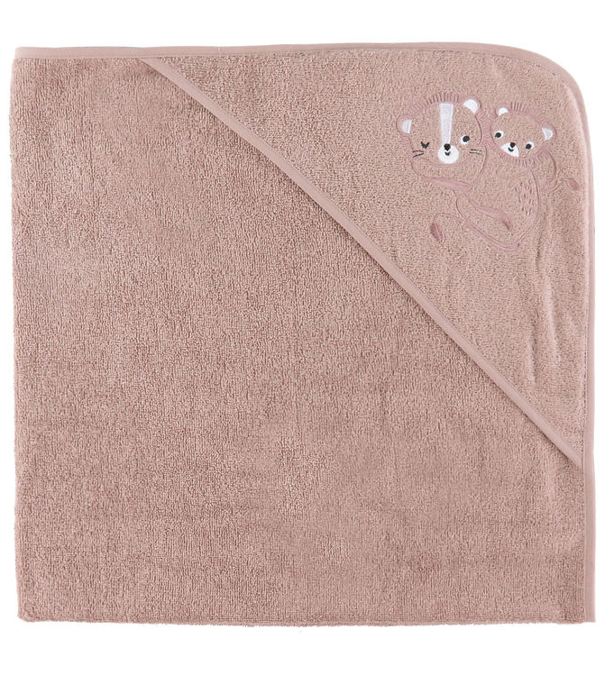 Nørgaard Madsens Babyhåndklæde - 75x75 cm - Mauve m. Løver